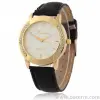 Fashionable and trendy diamond-encrusted gold simple digital leather strap ladies' fashion watch, student watch Application Scenario